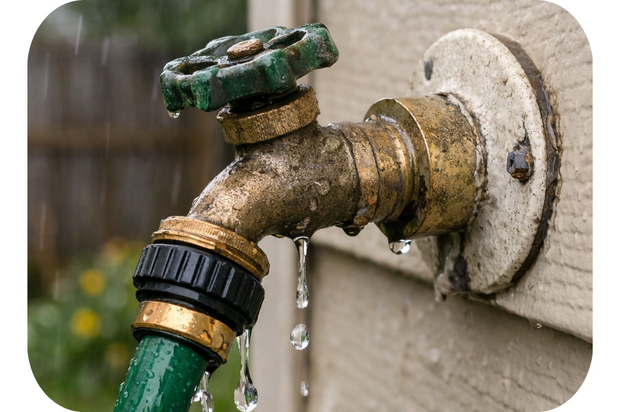 Leaking hose bib
