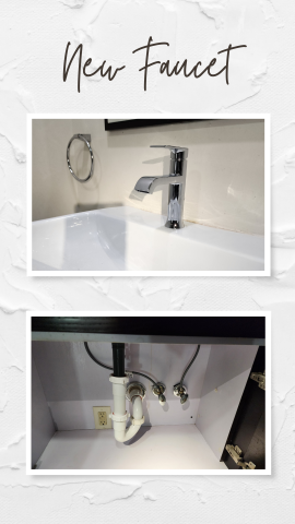 New bathroom faucet installation.