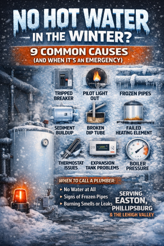 Nine common causes of not hot water.