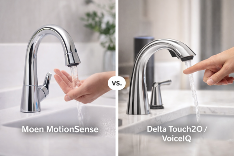 Moen vs. Delta hands-free faucet.