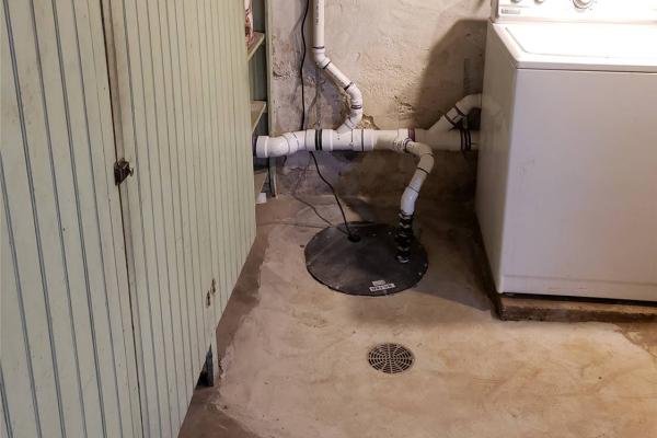 Sump Pump Installed in the Basement of a Customers Home